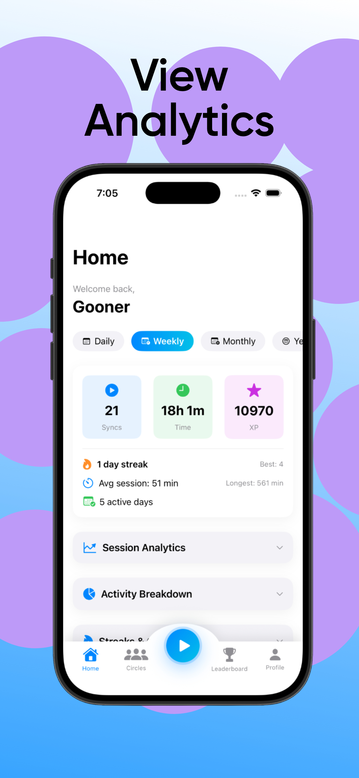 GoonSync Home Screen
